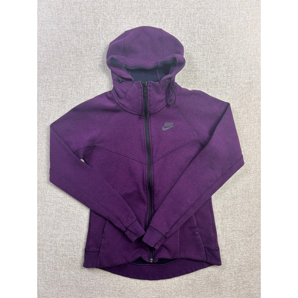 Nike Tech Fleece Full Zip Hoodie Womens Small Purple Heather Scuba Jacket
